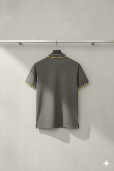 Premium Men’s Olive Grey Polo T-Shirt with Contrast Collar