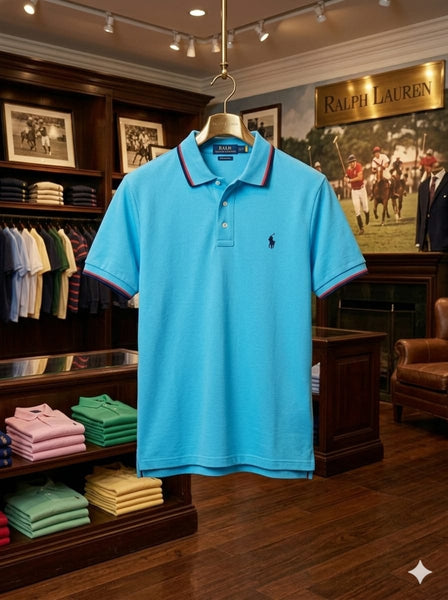 Classic Sky Blue Polo T-Shirt  Premium Regular Fit