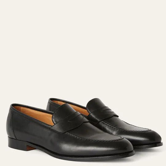 Premium Black Leather Loafers Elegant Slip-On Formal Shoes for Men