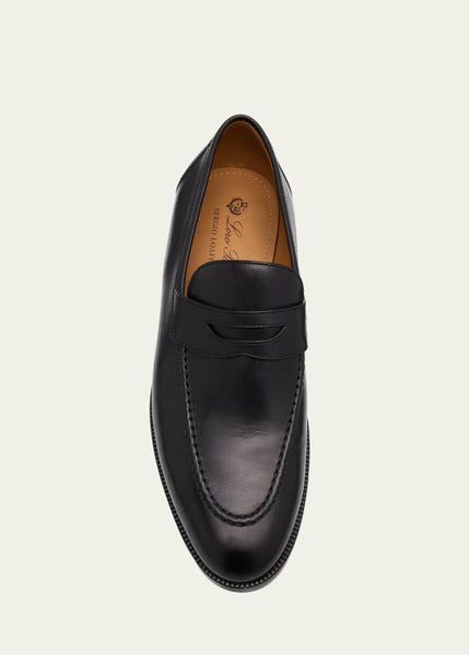 Premium Black Leather Loafers Elegant Slip-On Formal Shoes for Men