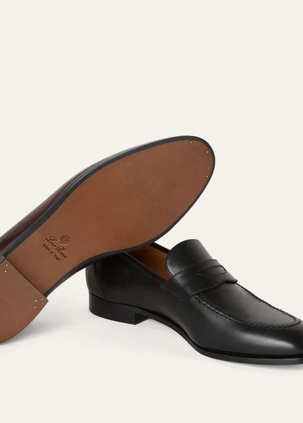 Premium Black Leather Loafers Elegant Slip-On Formal Shoes for Men