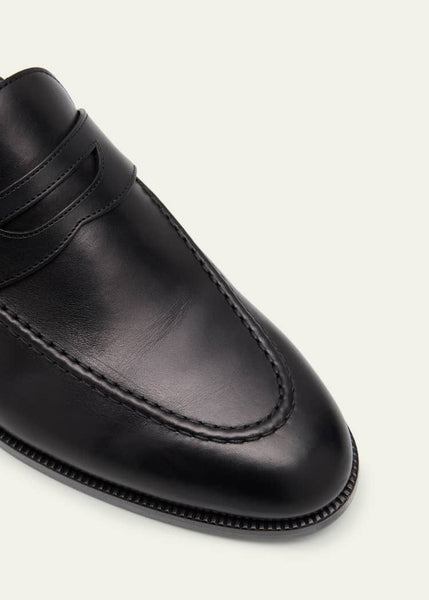 Premium Black Leather Loafers Elegant Slip-On Formal Shoes for Men