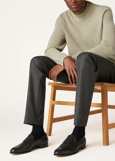 Premium Black Leather Loafers Elegant Slip-On Formal Shoes for Men