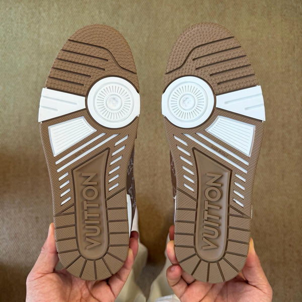 Premium Brown & White Designer Casual Sneakers for Men