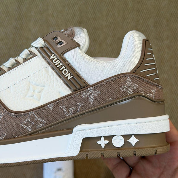Premium Brown & White Designer Casual Sneakers for Men
