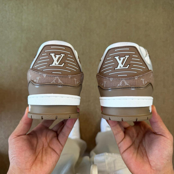 Premium Brown & White Designer Casual Sneakers for Men