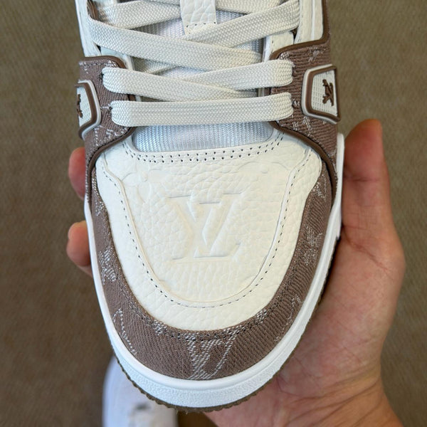 Premium Brown & White Designer Casual Sneakers for Men