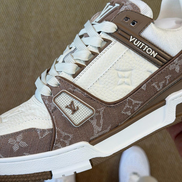 Premium Brown & White Designer Casual Sneakers for Men