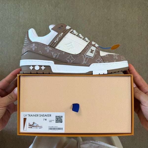 Premium Brown & White Designer Casual Sneakers for Men
