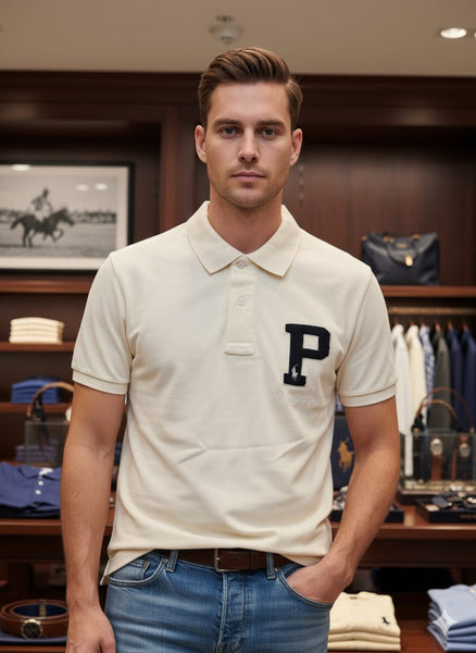Premium Cream Polo T-Shirt for Men Classic Regular Fit Casual Wear