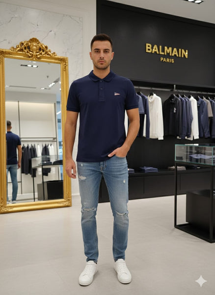 Premium Navy Blue Polo T-Shirt  Classic Regular Fit Casual Wear