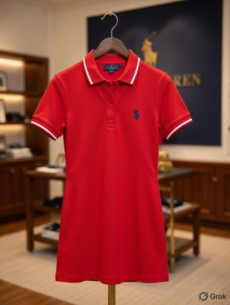Chic Red Polo Dress for Women Classic Fit with Premium Comfort