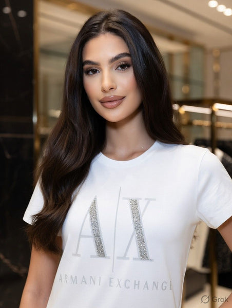 Premium Elegant White A|X Logo T-Shirt For Women