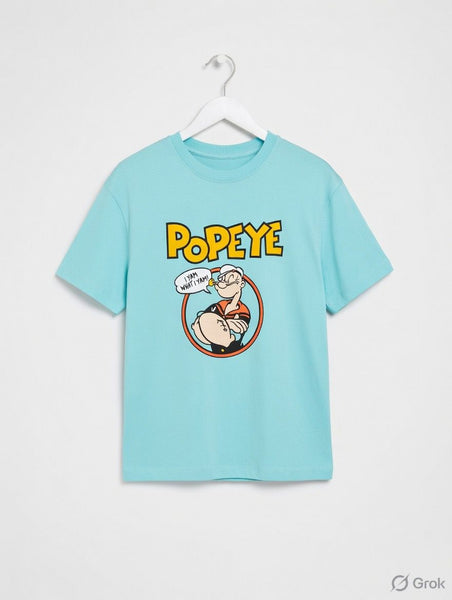 Women’s Cartoon Graphic T-Shirt Trendy Blue  Casual Tee
