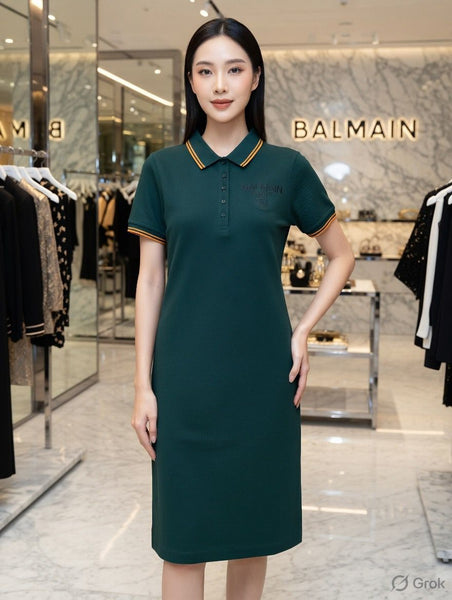Elegant  Dark Green Polo Dress Chic & Comfortable Style