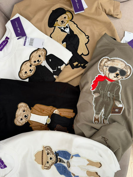 Cute Patched  Teddy Bear T-shirt  for Women Trendy & Cozy Collection