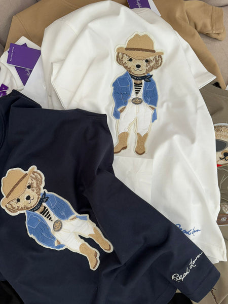 Cute Patched  Teddy Bear T-shirt  for Women Trendy & Cozy Collection