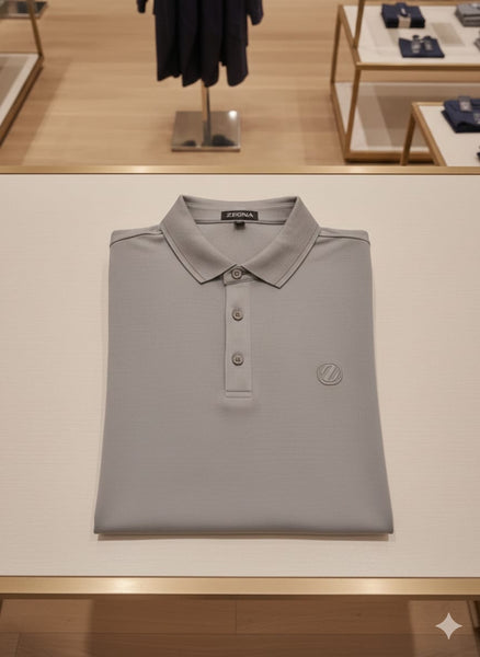 Premium Grey Polo Neck T-Shirt for Men