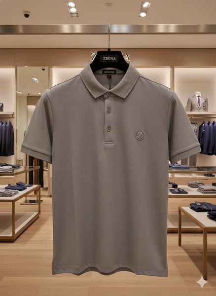Premium Grey Polo Neck T-Shirt for Men