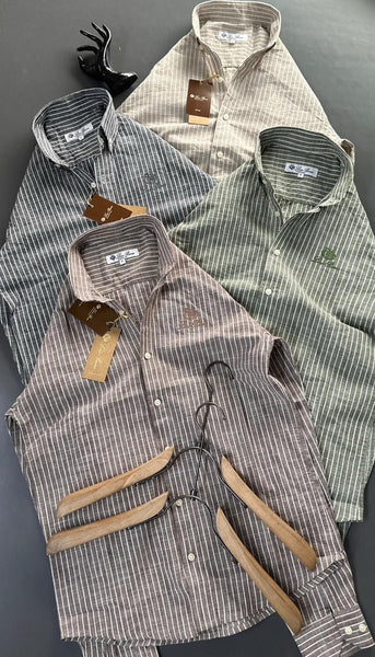 Premium Vertical Striped Regular Fit Shirts  Stylish Casual & Formal Wear