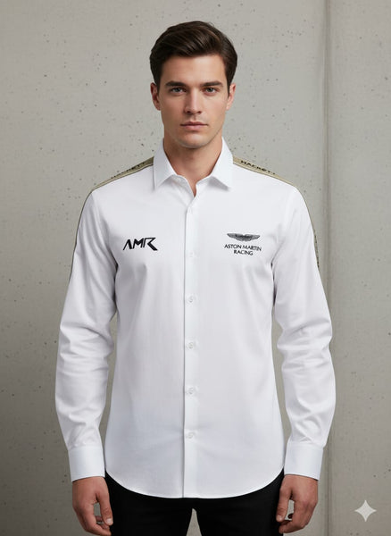 Premium Regular Fit Shirt with Brand  Signature Sleeve Stripes