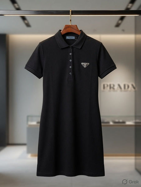 Elegant Branded  Black Polo Dress for Women
