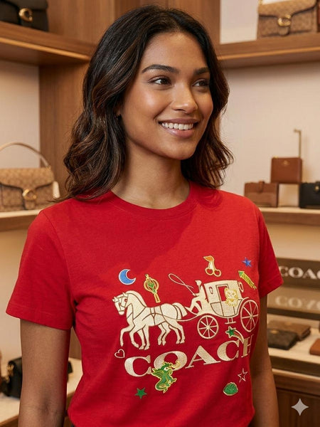 Trendy Red Graphic T-Shirt for Women  Premium Casual Wear with Stylish Print