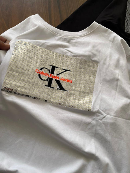Stylish Women’s  T-Shirt Trendy Sequence Work Tees