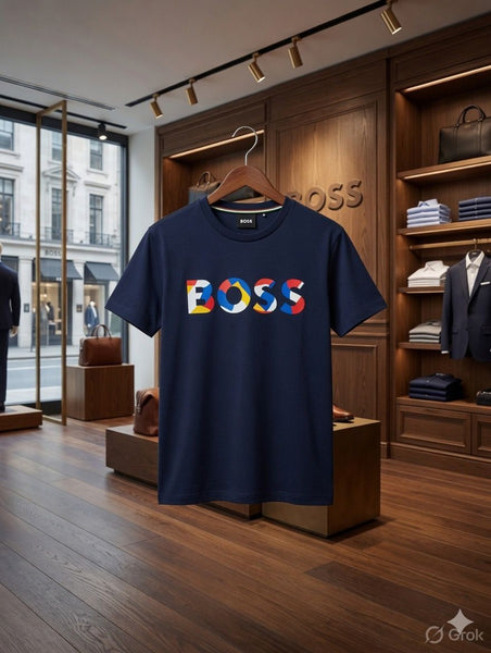 Premium Kids  Navy Blue Printed  T-Shirt