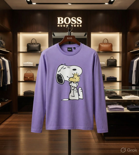 Premium Kids Purple Cartoon  Print Full Sleeve T-Shirt