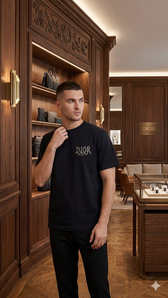 Premium  Embroidered Logo Black Over sized T-Shirt