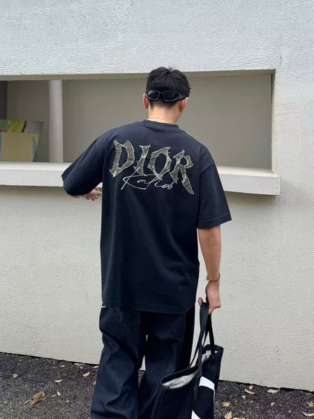 Premium  Embroidered Logo Black Over sized T-Shirt