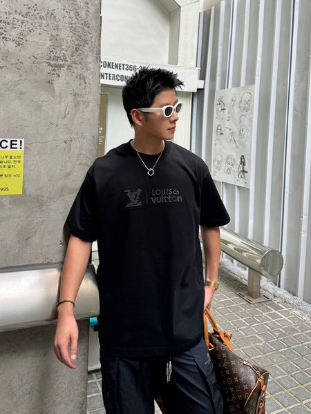 Elegant  Premium Bold  Embroidered Logo Drop Shoulder  T-Shirt for Men