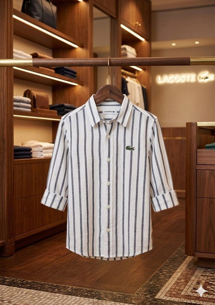 Premium Stylish Kids White & Grey Striped Shirt