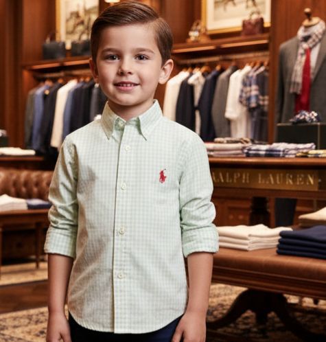 Premium Kids Light Green Check Shirt Classic Smart Casual Wear