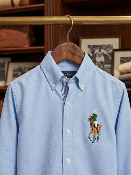 Kids Premium Sky Blue Shirt Classic Polo Style Button-Down