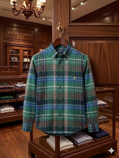 Kids Classic Green Plaid Shirt Smart & Comfortable Style