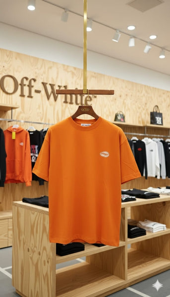 Bold Streetwear Orange Oversized T-Shirt with Graphic Back Print