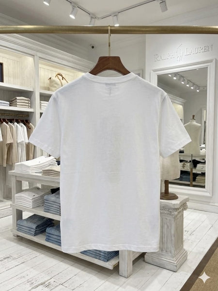 Premium Men’s White T-Shirt With Stylish Embroidered Bear