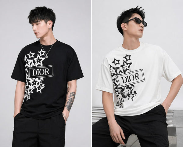 Premium Star Print Designer Style Drop Shoulder  T-Shirt