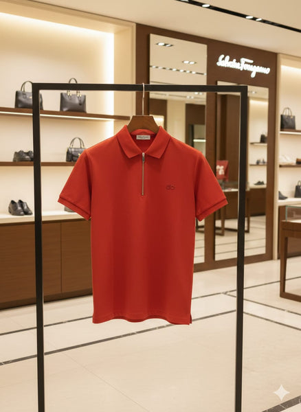 Luxury  Zip Polo T-Shirt Premium Smart Casual Style for Men