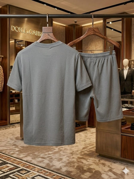 Luxury Grey Textured Regular Fit Co-Ord Set for MeN