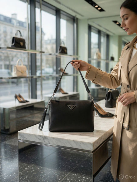 Premium Black Leather Crossbody Office Bag for Men