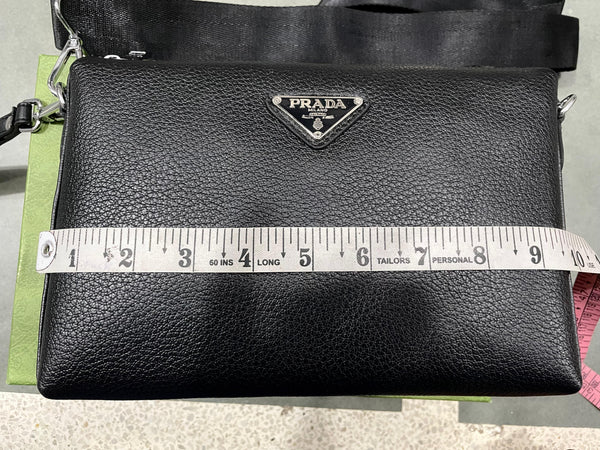 Premium Black Leather Crossbody Office Bag for Men