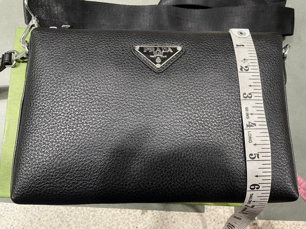 Premium Black Leather Crossbody Office Bag for Men