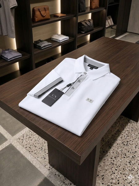 Premium White Polo T-Shirt Brand  Logo Smart Casual Regular Fit