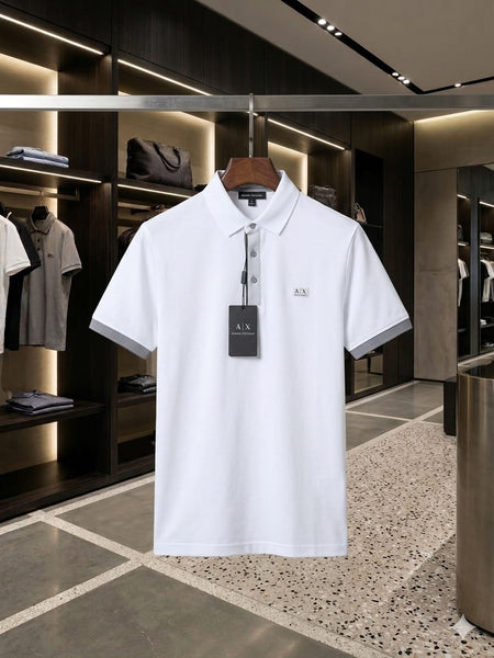 Premium White Polo T-Shirt Brand  Logo Smart Casual Regular Fit