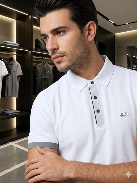 Premium White Polo T-Shirt Brand  Logo Smart Casual Regular Fit