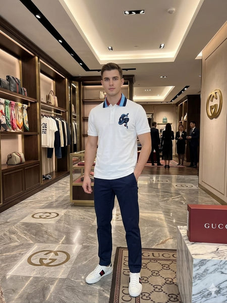 Elegant White Polo T-Shirt Premium Signature Look