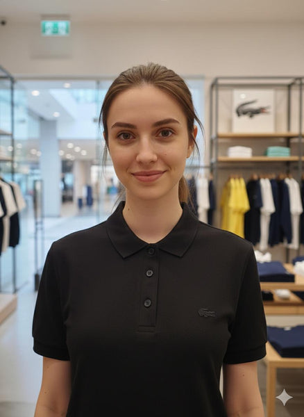 Luxury Elegant Women’s Black Polo T-Shirt Dress